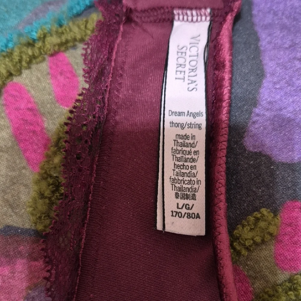 Victoria's Secret Velvet And Lace Bra And Thong Set in Deep Burgundy - Picture 7 of 12